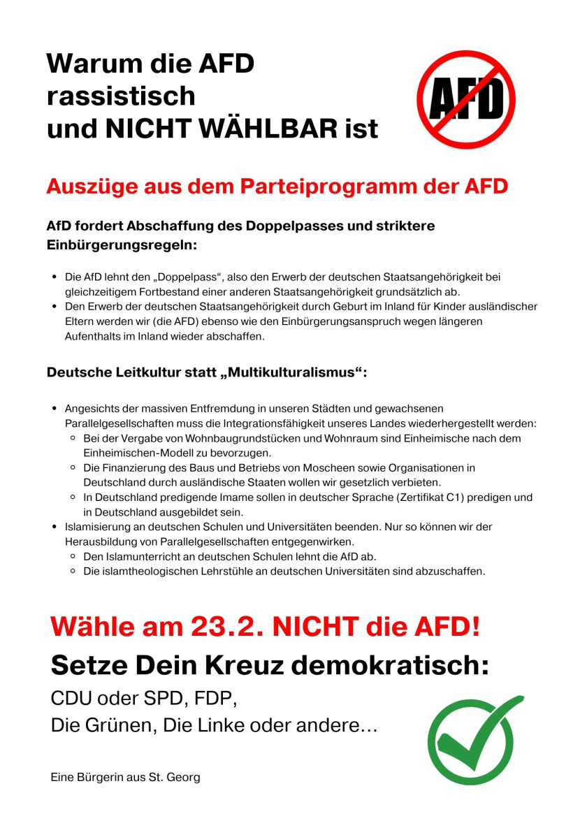 Warum die AFD rassistisch und NICHT WÄHLBAR ist